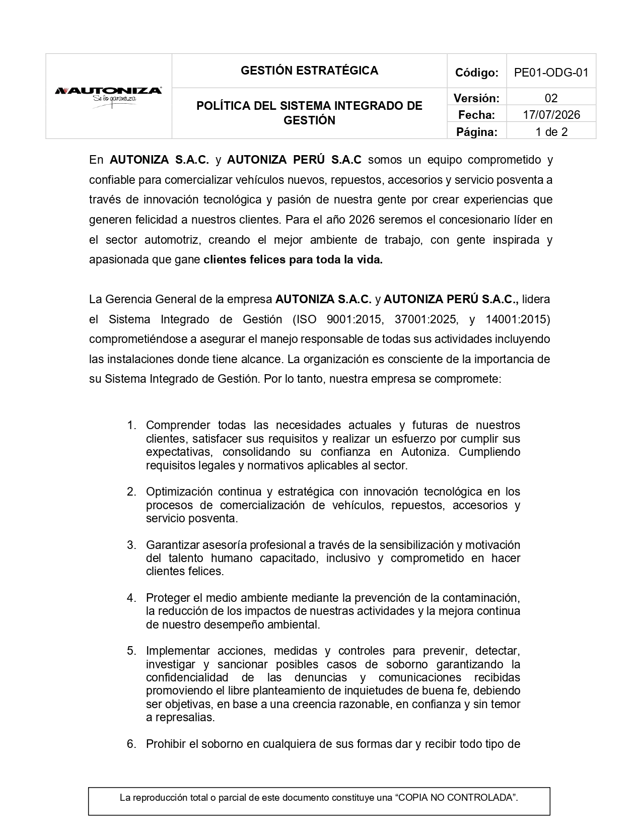 Política SIG - Página 1